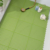 10PCS Suction Cup Floor Mats Anti Slip Plastic Mosaic Bath Mat for Kitchen Bathroom Green