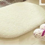 Door Mat Oval Slip Proof Indoor Door Carpet Moisture Absorption Soft Comfortable Plush Bathroom Rug for Kitchen Bedroom Beige 40x60cm/15.7x23.6in (Oval Shape)