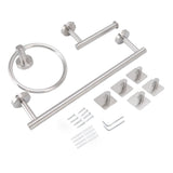 Bathroom Hardware Set with Towel Rings Towel Bar Tissue Holder 5 Hooks 304 Stainless Steel Bathroom Accessories Set