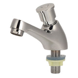 Time Delay Silver Faucet Single Tube Cold Water Basin Taps G1/2 Thread for Home Kitchen Bathroom Hotel