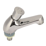 Time Delay Silver Faucet Single Tube Cold Water Basin Taps G1/2 Thread for Home Kitchen Bathroom Hotel