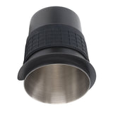 58mm Stainless Steel Coffee Dosing Cup Coffee Machine Handle Receiving Powder Cup with Silicone Ring Black