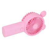Handheld Fan Plastic USB Battery Dual Drive Built in Lithium Battery Mini Desk Fan for Summer Pink