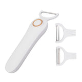 Electric Peeler Handheld USB Rechargeable Fruit Vegetables Peeler with 3 Cutter Heads for Home