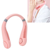 Bladeless Neck Fan Breathing Light 2400mah Rechargeable Hands Free Mini Neck Fan for Outdoor Travel Pink