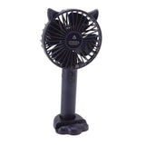 Hand Held Fan Portable USB Rechargeable Cute 3 Speed Wind Regulable ABS PC Battery Operated Fan for Travel Dark Blue