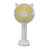 Hand Held Fan Portable USB Rechargeable Cute 3 Speed Wind Regulable ABS PC Battery Operated Fan for Travel White