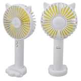 Hand Held Fan Portable USB Rechargeable Cute 3 Speed Wind Regulable ABS PC Battery Operated Fan for Travel White