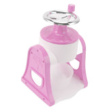 Hand Crank Shaved Ice Machine Stainless Steel Blades Safe Portable Ice Crusher for Home Restaurants Cafes Food Stalls Pink