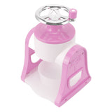 Hand Crank Shaved Ice Machine Stainless Steel Blades Safe Portable Ice Crusher for Home Restaurants Cafes Food Stalls Pink