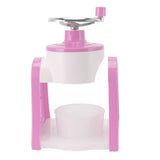 Hand Crank Shaved Ice Machine Stainless Steel Blades Safe Portable Ice Crusher for Home Restaurants Cafes Food Stalls Pink