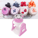 Hand Crank Shaved Ice Machine Stainless Steel Blades Safe Portable Ice Crusher for Home Restaurants Cafes Food Stalls Pink