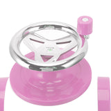Hand Crank Shaved Ice Machine Stainless Steel Blades Safe Portable Ice Crusher for Home Restaurants Cafes Food Stalls Pink