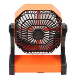 Camping Fan with LED Lantern 4 Levels 270 Degree Pivot Large Air Volume USB Rechargeable Outdoor Tent Fan with Light Hook Orange