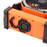 Camping Fan with LED Lantern 4 Levels 270 Degree Pivot Large Air Volume USB Rechargeable Outdoor Tent Fan with Light Hook Orange