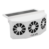 Solar Powered Car Cooler Large Wide Angle 3 Fans Deodorant Energy Saving Car Exhaust Ventilation Fan White
