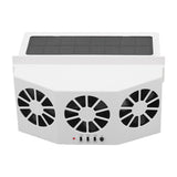 Solar Powered Car Cooler Large Wide Angle 3 Fans Deodorant Energy Saving Car Exhaust Ventilation Fan White