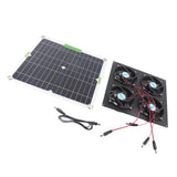 Solar Panel Fan Kit Waterproof Monocrystalline Silicon Solar Fan 4 Ports Ventilator Exhaust Fan for Greenhouses