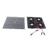 Solar Panel Fan Kit Waterproof Monocrystalline Silicon Solar Fan 4 Ports Ventilator Exhaust Fan for Greenhouses