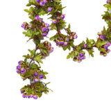 Artificial Roses Foliage Garland Hanging Guide Plastic Flower Vine Suspended Ceiling Decoration Purple