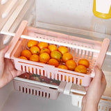 Fridge Drawer Organizer Retractable Multifunction Space Saving Refrigerator Storage Box Khaki 20.5x16.4x7.6cm / 8.1x6.5x3.0in