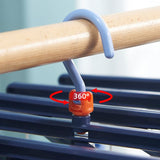 Plastic Folding Multi Head Drying Rack Multi Clips Socks Underwear Hanger Windproof Multifunctional Clothespin Classic Dark Purple 14 Clips