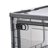 Storage Box Side Doors Clear Large Capacity Container with Wheel for Home Office Tea White 3 Door 55L