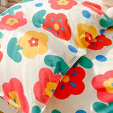 Home Bed Set 4pcs Thickened Brushed Simple Style Breathable Skin Friendly Cotton Bedding Comforter Sets