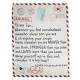 to My Son Blanket Double Sided Soft Skin Friendly Keep Warm Letter Blanket Expressing Love Air Conditioning Blanket C20220119 1 150x100cm