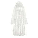 Raincoat Transparent Personality Foldable Wear Resistant Rain Cape for Student Cycling Transparent Backpack Style L