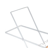 Trash Bag Holder Stand Rubber Wood Handle Iron Stand Flat Appearance Foldable Portable Garbage Bag Stand for Indoor Outdoor Use White