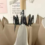 Folding Sun Umbrella UV Blocking Pure Color Black Rubber Sunscreen Umbrella for Rain Or Shine White and Brown