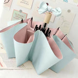 Folding Sun Umbrella UV Blocking Pure Color Black Rubber Sunscreen Umbrella for Rain Or Shine Blue and Pink