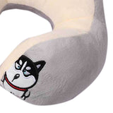 U Shaped Neck Pillow Portable Cute Head Pillow for Office Nap Travel Car Sleeping Double Embroidery Dog