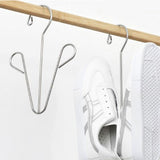 Shoes Hanging Drying Rack Double Hook Stainless Steel Storage Organizer Space Saving for Home Dormitory Polished