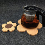 Flower Wooden Coaster Nordic Style Flower Shape Cork Coaster Kitchen Insulation Mat Dining Table Mat S