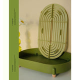 Tea Tray Simple Double Layer Pure Color Uniform Draining Holes Detachable Design Plastic Tea Tray Serving Green