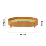 Tea Tray Simple Double Layer Pure Color Uniform Draining Holes Detachable Design Plastic Tea Tray Serving Brown