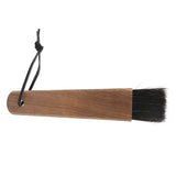 Coffee Grinder Brush Soft Bristles Long Handle Coffee Machine Cleaning Tool for Home Cafe Cups Mugs Walnut Wood Black Bristles