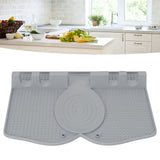 Silicone Utensil Rest Heat Resistant Non Slip Silicone Utensil Holder with Drip Pad for Kitchen Utensil Spoons Tongs Light Gray