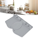 Silicone Utensil Rest Heat Resistant Non Slip Silicone Utensil Holder with Drip Pad for Kitchen Utensil Spoons Tongs Light Gray