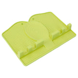 Silicone Utensil Rest Heat Resistant Non Slip Silicone Utensil Holder with Drip Pad for Kitchen Utensil Spoons Tongs Light Green