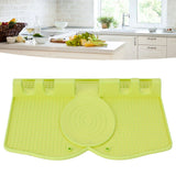 Silicone Utensil Rest Heat Resistant Non Slip Silicone Utensil Holder with Drip Pad for Kitchen Utensil Spoons Tongs Light Green