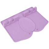 Silicone Utensil Rest Heat Resistant Non Slip Silicone Utensil Holder with Drip Pad for Kitchen Utensil Spoons Tongs Light Purple