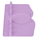 Silicone Utensil Rest Heat Resistant Non Slip Silicone Utensil Holder with Drip Pad for Kitchen Utensil Spoons Tongs Light Purple
