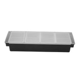 Condiment Caddy Durable Plastic Transparent Lid Detachable Design Multifunction Bar Fruit Caddy for Vege Fruit Seasoning 4 Compartments