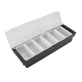 Condiment Caddy Durable Plastic Transparent Lid Detachable Design Multifunction Bar Fruit Caddy for Vege Fruit Seasoning 6 Compartments