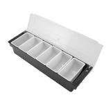 Condiment Caddy Durable Plastic Transparent Lid Detachable Design Multifunction Bar Fruit Caddy for Vege Fruit Seasoning 6 Compartments