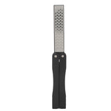 Double Sided Sharpener Portable Emery Fan Shaped Folded Pocket Sharpener for Outdoor Garden Black