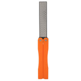 Double Sided Sharpener Portable Emery Fan Shaped Folded Pocket Sharpener for Outdoor Garden Orange